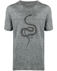 T-shirt girocollo stampata grigia di John Varvatos Star USA