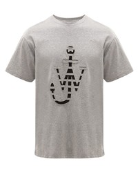 T-shirt girocollo stampata grigia di JW Anderson