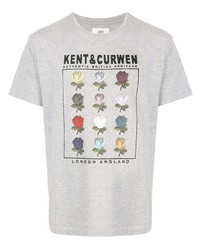 T-shirt girocollo stampata grigia di Kent & Curwen