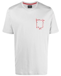T-shirt girocollo stampata grigia di Kiton