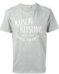 T-shirt girocollo stampata grigia di Kitsune