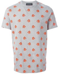 T-shirt girocollo stampata grigia di Kris Van Assche
