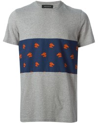 T-shirt girocollo stampata grigia di Kris Van Assche
