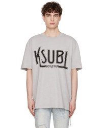 T-shirt girocollo stampata grigia di Ksubi