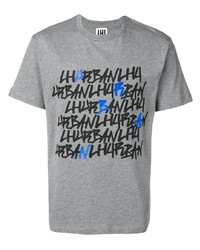 T-shirt girocollo stampata grigia di Les Hommes Urban