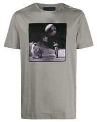 T-shirt girocollo stampata grigia di Limitato