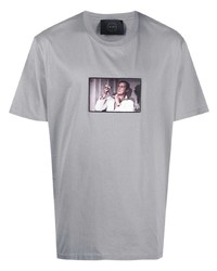 T-shirt girocollo stampata grigia di Limitato