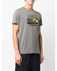 T-shirt girocollo stampata grigia di Automobili Lamborghini