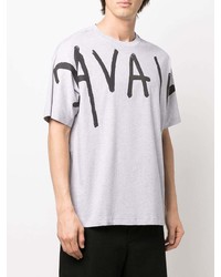 T-shirt girocollo stampata grigia di Roberto Cavalli