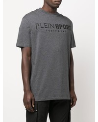 T-shirt girocollo stampata grigia di Plein Sport