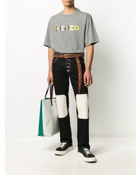 T-shirt girocollo stampata grigia di Kenzo