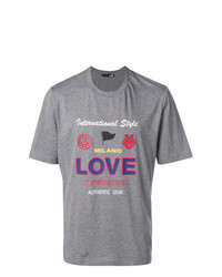 T-shirt girocollo stampata grigia di Love Moschino