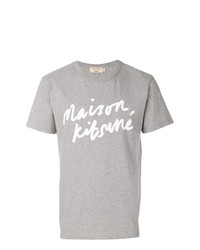 T-shirt girocollo stampata grigia di MAISON KITSUNÉ