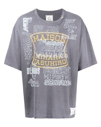 T-shirt girocollo stampata grigia di Maison Mihara Yasuhiro