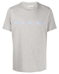 T-shirt girocollo stampata grigia di Marni