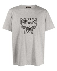 T-shirt girocollo stampata grigia di MCM