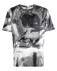 T-shirt girocollo stampata grigia di McQ