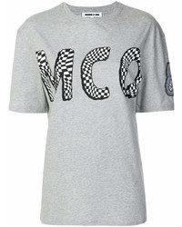 T-shirt girocollo stampata grigia di MCQ