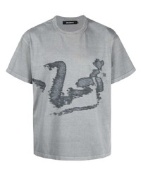 T-shirt girocollo stampata grigia di Misbhv