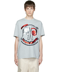T-shirt girocollo stampata grigia di Moncler Genius