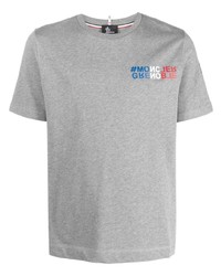 T-shirt girocollo stampata grigia di MONCLER GRENOBLE