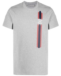 T-shirt girocollo stampata grigia di Moncler