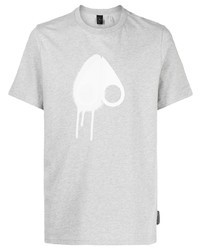 T-shirt girocollo stampata grigia di Moose Knuckles
