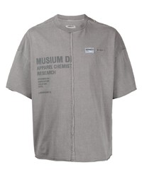 T-shirt girocollo stampata grigia di Musium Div.