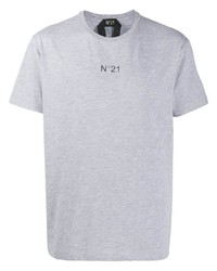 T-shirt girocollo stampata grigia di N°21