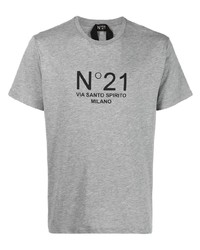 T-shirt girocollo stampata grigia di N°21