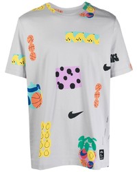 T-shirt girocollo stampata grigia di Nike