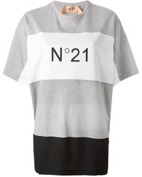 T-shirt girocollo stampata grigia di No.21