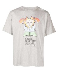 T-shirt girocollo stampata grigia di PACCBET