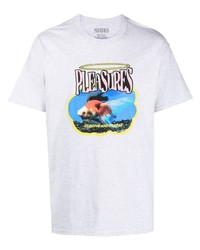 T-shirt girocollo stampata grigia di Pleasures