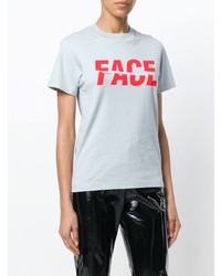 T-shirt girocollo stampata grigia di Facetasm