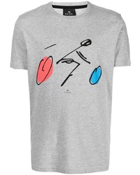 T-shirt girocollo stampata grigia di PS Paul Smith