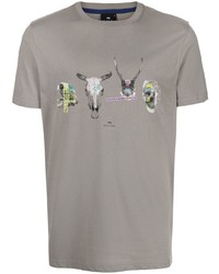 T-shirt girocollo stampata grigia di PS Paul Smith