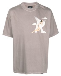 T-shirt girocollo stampata grigia di Represent