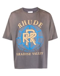 T-shirt girocollo stampata grigia di Rhude