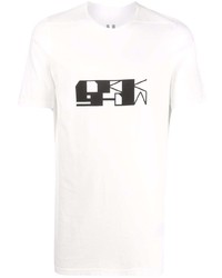 T-shirt girocollo stampata grigia di Rick Owens DRKSHDW