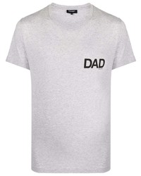 T-shirt girocollo stampata grigia di Ron Dorff