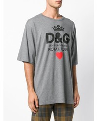 T-shirt girocollo stampata grigia di Dolce & Gabbana
