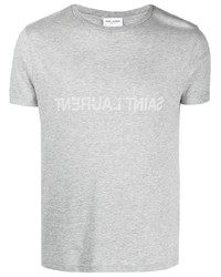 T-shirt girocollo stampata grigia di Saint Laurent