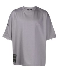 T-shirt girocollo stampata grigia di SONGZIO