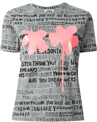 T-shirt girocollo stampata grigia di Sonia Rykiel