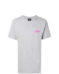 T-shirt girocollo stampata grigia di Stussy