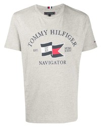 T-shirt girocollo stampata grigia di Tommy Hilfiger