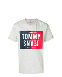 T-shirt girocollo stampata grigia di Tommy Jeans