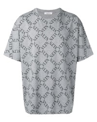 T-shirt girocollo stampata grigia di Valentino