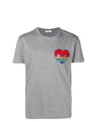 T-shirt girocollo stampata grigia di Valentino